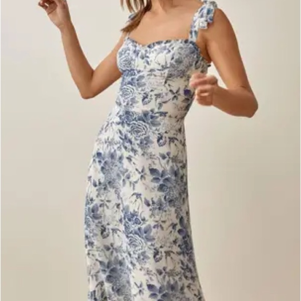 Reformation Nikita Dress in Pompadour - Sleeveless Sundress for Wedding Guest